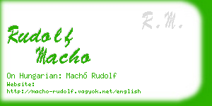 rudolf macho business card